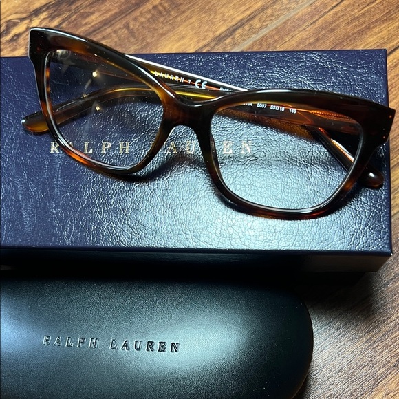 NWT Ralph Lauren Tortoise Shell Glasses Clear Lens - Picture 1 of 9